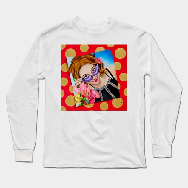 Pin-Up Girl Art Long Sleeve T-Shirt by starblueshell